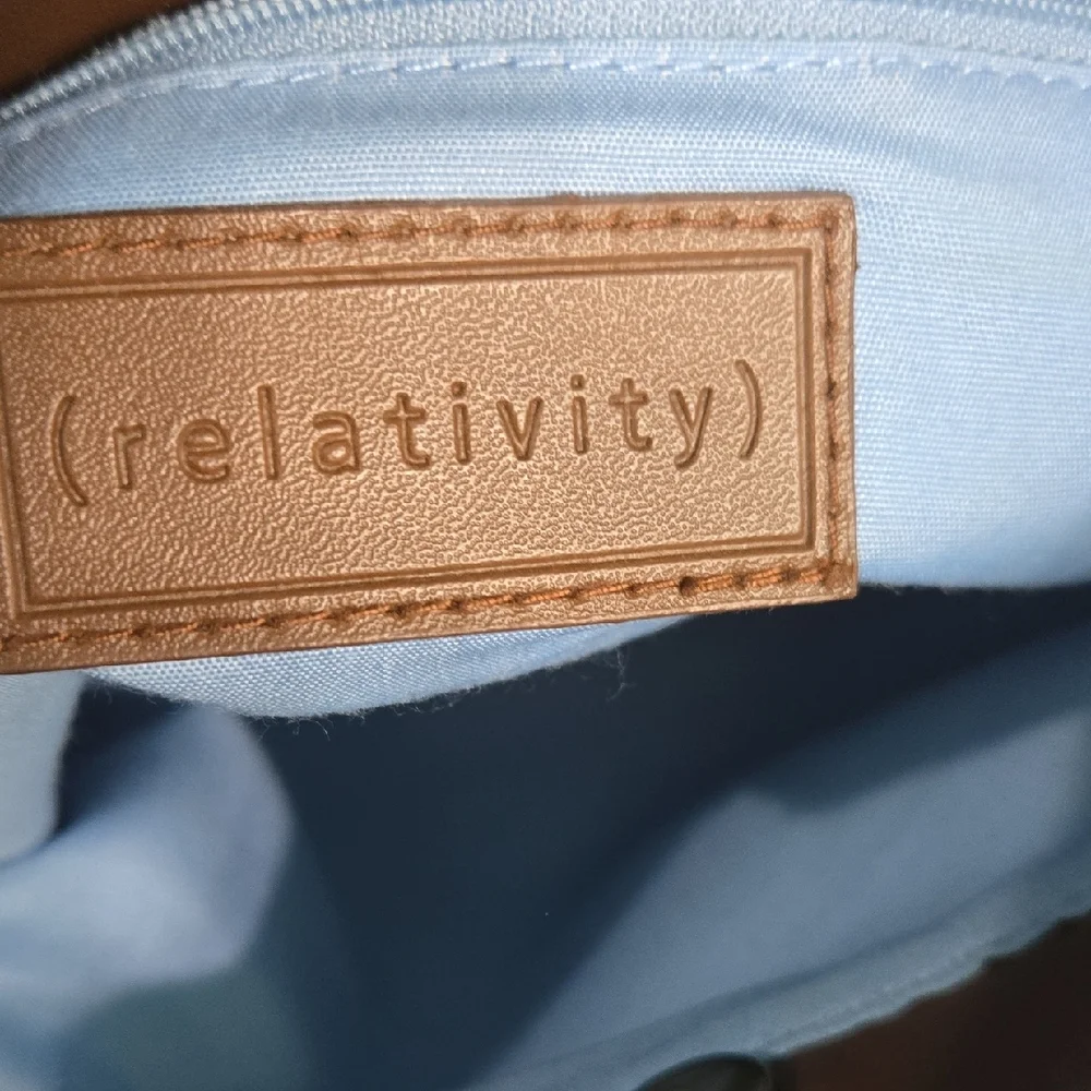 Relativity Blue and Brown Striped Shoulder Bag - Picture 8 of 13